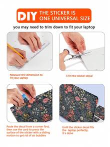 A Set Of 15-Inch Laptop Skin With Flower Pattern For Laptops(38*27cm) - Multicolor - View 2