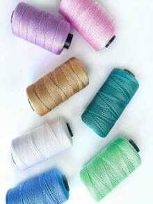 Bộ 3 cuộn len nylon chất lượng cao, mỗi cuộn 100g, 3 sợi, đường kính 1.5mm, nhiều màu sắc để lựa chọn, dùng để đan móc, làm mũ, túi xách, giày dép, giá đỡ cây, thảm xe hơi, v.v. - sợi - Xem 4