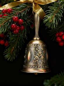 1pc Vintage Metal Hand Bells For Seniors - Bedside And Wedding Party Bar Ringing Bells Guardian Bell Hand Bell Small Teacher Dinner Bells Meditation Gift For Bedridden Mom For Churchl, Hotel, Christmas And Wedding Service, Reception, Dinner, Library, Pub - Style a - View 10