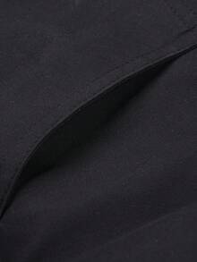 Men's Casual Lapel Jacket, Multi-Pocket Zipper Top, Retro Minimalist Fashion Versatile, Outdoor Commute Casual Military Style Zip-Up Jacket - Black - View 5