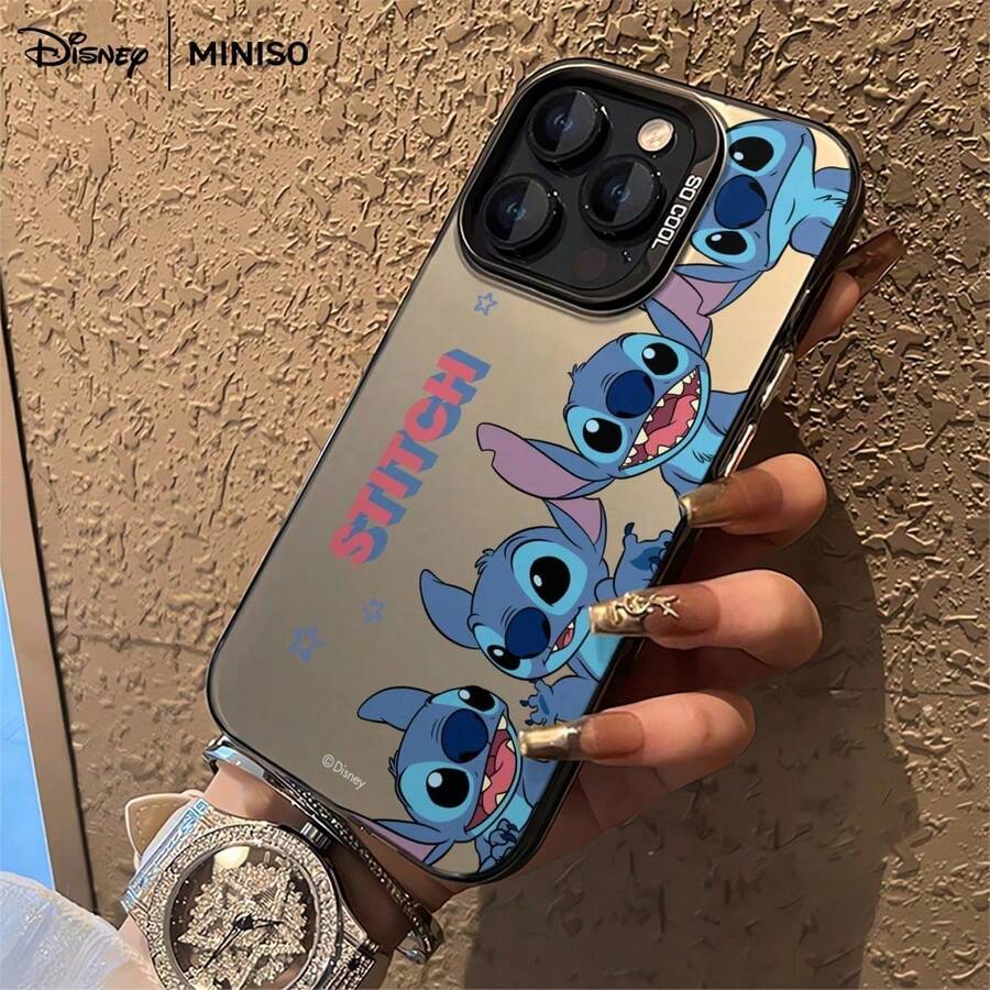 Miniso 迪士尼史迪奇三重史迪奇趣味全印花手机壳,适用于 iPhone 17/17 Pro/17 Pro Max/17 Air/16/15/14/13/12/11/X 系列,iPhone 17 Pro Max 手机壳,iPhone 17 Pro 手机壳,iPhone 17 手机壳,圣诞礼物,送给女朋友的好选择 - 黑色 - 查看 1