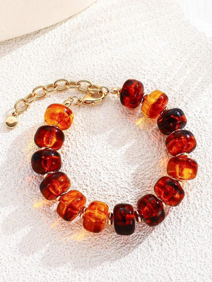 1pc Enchanting Bohemian-Style Resin Abacus Bracelet Fashion Jewelry Gift SummerJewelry Beach Holiday Accessories - 1pc - View 1