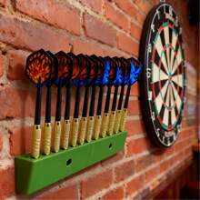 12-Dart Holder Wall Mount Dart Rack, Includes Screws, Suitable For Steel & Soft Tip Darts, Indoor & Outdoor Use For Living Room, Bedroom, Study, Bar, Dart Storage Organizer, Great Gift For Halloween & Christmas, Space-Saving Design - Multicolor - View 9