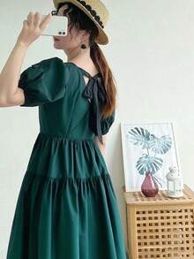 Women Short Dresses - Green - View 5