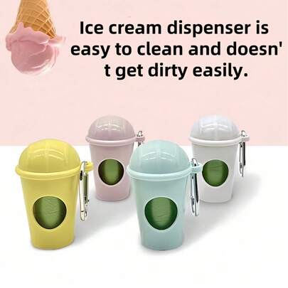 New Design Dog Poop Scooper, Ice Cream Shaped Pet Waste Bag Holder