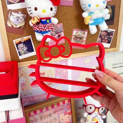 SANRIO 1个3D打印KT猫拱形储物柜展示架，迷你食物玩具储物柜，娃娃屋迷你展示架