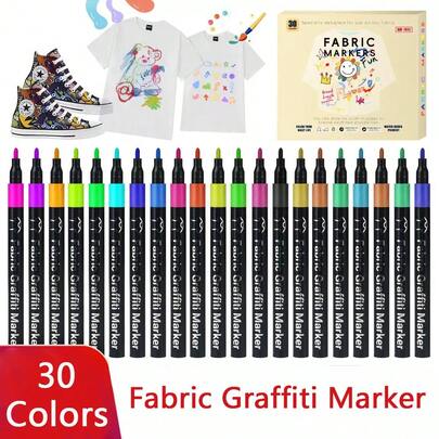 1 Set de Marcadores de Pintura Acrílica, 30 Colores de Marcadores de Pintura Acrílica, Adecuados para Madera, Lienzo, Piedra, Vidrio, Superficies Cerámicas, Marcadores Perfectos como Regalo para Artistas, Útiles Escolares, Adecuados para Niños, Niñas, Estudiantes, Regalo para Vuelta al Cole y Día del Maestro