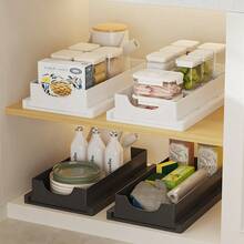 Say Goodbye To Clutter: Under Sink Pull-Out Drawer - Heavy-Duty Slide-Out Shelf With High Guardrails, Easy To Clean, Fits All Cabinets - Multicolor - View 10