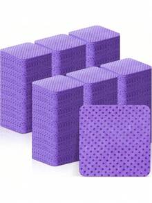 2000/1000/200pcs Nail Cleaning Wipes - Professional Lint-Free Nail Polish Remover Pads, UV Gel Cleansing Tissues, Unscented Manicure Prep And Finishing Cleaning Tool (Purple) - Purple - View 2
