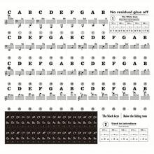 Bold Piano Key Sticker For Beginners: Letterable Label For 88/61/54/49/37 Keys, Easy To Learn Notes, Black A1EB - Black - View 1