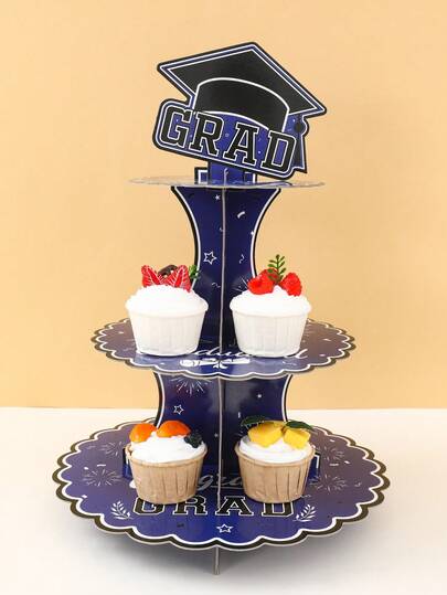 1set Graduation Season Cake Stand,Graduation Party Cupcake Stand, With Graduation Cap Design,2026 Graudation Season Dessert Cake Display Stand,Congrats Grad Graduation Party Decorations,Graduation Ceremony DIY Cake Decoration Supplies,Graduation Theme Party Table Centerpiece Decor,Food Tray,Graduation Party Supplies,Graduation Gifts,Party Favors