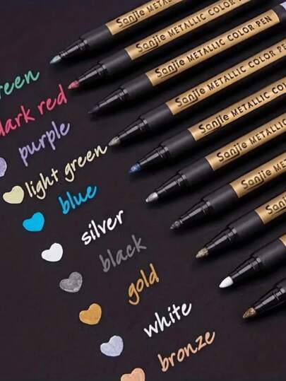 Waterproof Paint Marker Pen - 10 Colors Oil Based Paint Markers, Permanent, Waterproof, Quick Dry, Medium Tip, Paint Pen For Metal, Wood, Fabric, Plastic, Rock Painting, Stone, Mugs, Canvas, Glass