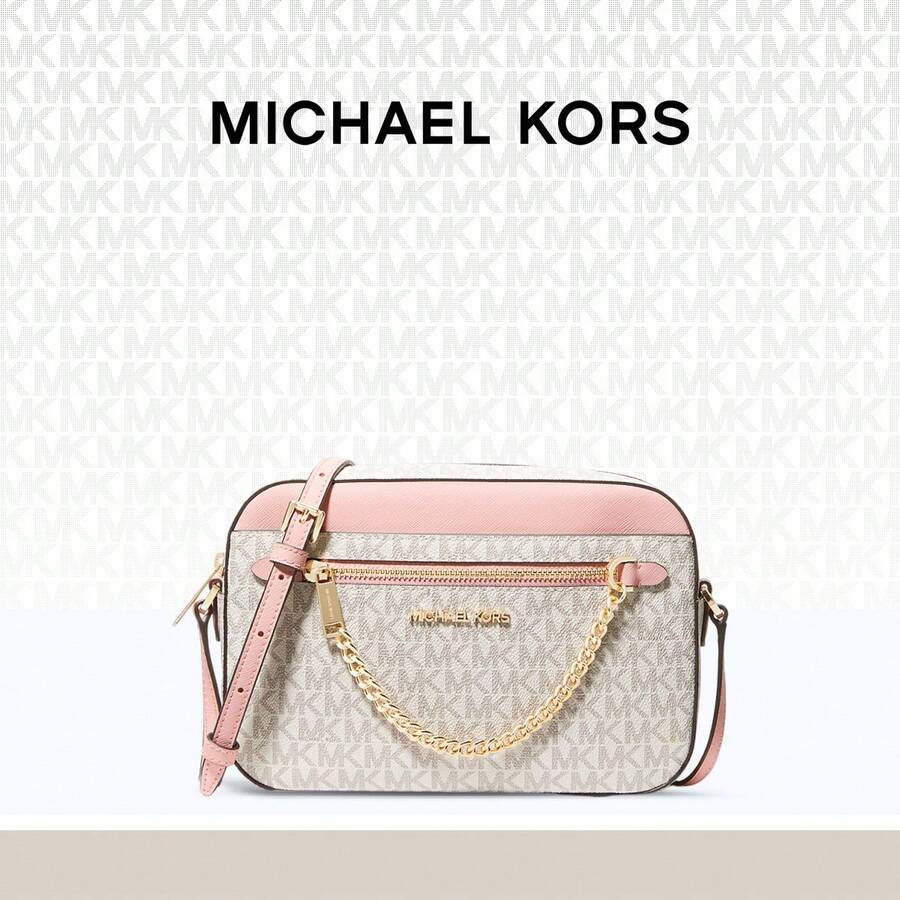 Michael Kors Jet Set Large Camera Bag Ladies Purses Mother's Day Crossbody Bags For Women,MK Classic Chian Bag Commute Travel Work Office Light Luxury Bags Gifts For Mom Mommy,Present For Her - 粉色 - 查看 1