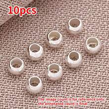 10颗优雅简约铜镀18K金、厚银色和铂金色抛光圆形隔珠DIY手链项链耳环套装，适合婚礼派对 - 彩色 - 查看 23