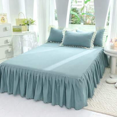 1pc Ruffled Soft Brushed Bed Skirt (Pillow Case Not Included)