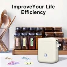 1pc Wireless Portable Label Printer, Ink-Free Mini Handheld Sticker Maker, 1200mAh Rechargeable Battery, Suitable For Office, Home, Storage, Label Maker, Small Template, Applicable To Inventory/Home/Office/Kitchen/Barcode Labels, Exquisite Gift For Family And Friends On Birthdays And Holidays - Multicolor - View 9