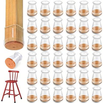8/16/36 piezas Protectores de piso de silicona para patas de silla, almohadillas de fieltro para muebles, protectores de goma para patas de silla para pisos de madera dura, almohadillas protectoras para pisos de madera o baldosas, antiarañazos y reductores de ruido, movimiento suave, estético