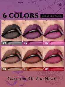 Ushas, Liquid Lip Gloss Matte Lipstick Misty Black Lip Honey Long Lasting Easy To Color Moisturizing Holiday Party Lipstick Valentine's Day Gifts - #1 - 查看 3