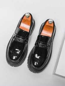 Giày lười nam đa năng, đế dày bóng, kiểu dáng công sở. - Màu đen sáng - Xem 10
