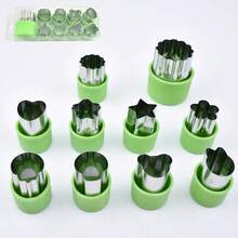 6/10pcs Stainless Steel Vegetable Fruit Flower Cartoon Shaped Cookie Cutter Mold, Baking Pastry Stamp Mold - Multicolor - View 12