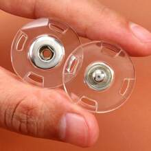 10pcs/20pcs Transparent Snap Buttons - Invisible Snap Fasteners, Suitable For Sweaters, Cardigans, Coats, Knitwear, Sewing Accessories With Elegant Round Rings, Easy To Sew For Secure Fastening - Transparent - View 7