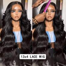 34-Inch High Shine Front Hairpiece, 4/27 Ombre Honey Blonde Front Hairpiece, Glueless Human Hair Blend Front Hairpiece For Women, 13x4 Transparent Lace Front Hairpiece, 200% Density Dyed Blended Human Hair Wig, Pre-Trimmed With Baby Hair - Natural & Black - View 8