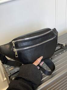 女士腰包，适合日常外出、旅行、购物和散步 - 黑色 - 查看 5
