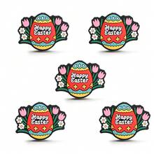 5颗复活节硅胶珠，可爱兔子造型带孔珠子，DIY串珠，手工饰品配件 - 彩色 - 查看 14