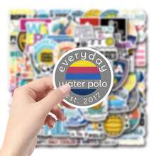 60张水球乙烯基贴纸，美观实用，适用于剪贴簿、日记、保险杠、滑板、水瓶、头盔、水杯、汽车贴纸等。 - 隨機 - 查看 5