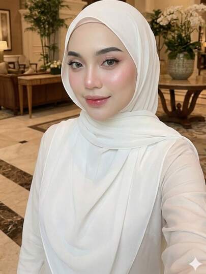 1 ชิ้น ผ้าคลุมศีรษะชีฟองมุกสีพื้นสำหรับผู้หญิง, ผ้าพันคอยาวสไตล์อาหรับลำลอง, ผ้าคลุมศีรษะเรียบง่ายแบบอนุรักษ์นิยม, เหมาะสำหรับใช้ในชีวิตประจำวัน