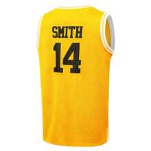 MEAN MACHINE 男士 14 号 90 年代《老友记》电影《新鲜王子妙事多》学院篮球球衣，字母刺绣街头风背心 - 黃色 - 查看 4