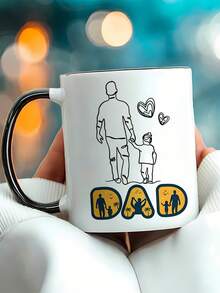 1pc Father's Day Limited Edition Printed Mug, Holiday Gift, Creative Mug, Family, Coffee Cup, Suitable For Dining Room, Living Room, Bedroom, Office, Tea Room, Etc. - Multicolor - View 8