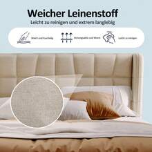 Bed Bases & Foundations - Beige + Fabric + 180cm*200cm - View 9