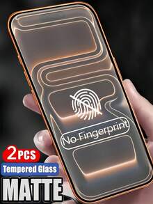 Matte Frosted 2Pcs Matte Tempered Glass Screen Protector Compatible With IPhone 17 Air 15 14 13 12 11 16 Pro Max Plus 9H Hardness Explosion-Proof Scratch Resistant Anti Fingerprint Anti Glare Automatic Adsorption Easy To Install Protective Film Birthday Gift Spring Anniversary - Clear - View 13