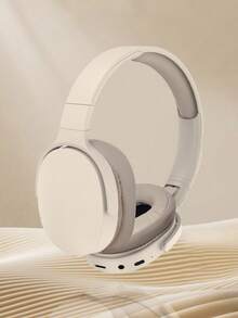 Auriculares inalámbricos con chip Jerry 5.3, batería de larga duración, compatibles con PC/iPad/smartphones, para música y juegos inalámbricos - Caqui - Ver 2