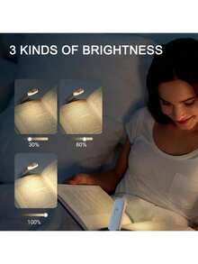 1pc Mini USB Rechargeable Reading Light - Portable Foldable, Warm & Cool Light, Eye-Care, 3 Adjustable Brightness Levels, Clip-On Book Light, Space-Saving Design, Suitable For Night Readers, Rechargeable For Reading, Work, Bedroom, Dorm Lamp - Multicolor - View 7