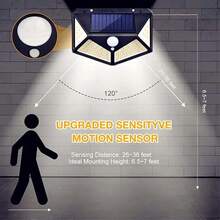 100 LED Solar Outdoor Wall Light, Built-In 1200mAh Battery, Motion Sensor Security Lighting, 3 Lighting Modes, Detachable Screw Installation, Durable ABS & Polished Metal, Button On/Off, Suitable For Wall, Garden, Path, Fence, Adjustable Angle Lantern, Balcony Light, Applicable For Wedding, Music Festival, Eid, Valentine's Day, Back To School, Christmas, Halloween Lighting Decoration - 1200mAh - View 4