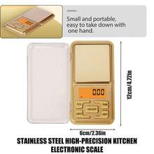 1个200克高精度多功能电子秤，珠宝秤，迷你不锈钢数字秤，口袋秤，黄金秤，便携式口袋秤，医用及珠宝电子秤，厨房秤，实用工具，厨房用品，精确测量食品配料，口袋电子秤，适用于珠宝称重，便携式 - 彩色 - 查看 4