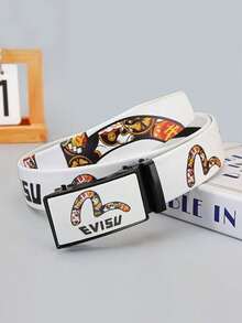 男士自动扣皮带，白色，可个性化印花，商务休闲风格，适合青年、居家、聚会、旅行等场合。 - 白色 - 查看 2