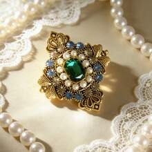 1pc Shiny Vintage Zinc Alloy Retro Palace Style Brooch Pin, Suitable For Women's Daily Wear On Sweaters, Coats, All Year Round - Multicolor - View 6