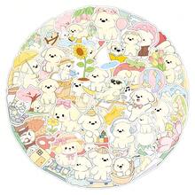 52pcs Spring Puppy Doodle Stickers, Cartoon Cute Adorable Dog Decor For Wall, Storage Box, Scrapbooking - Original Springtime Puppy - View 5