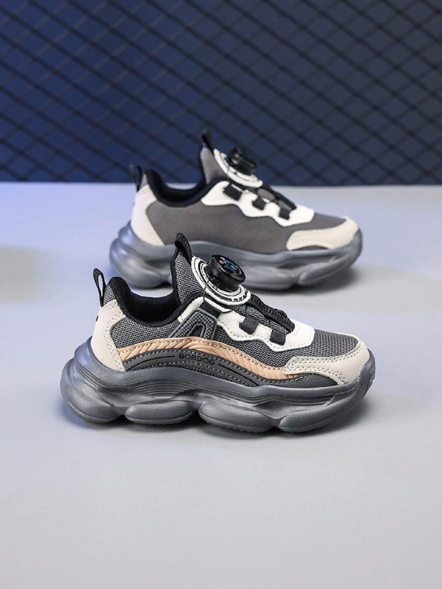 Teenage Fashion Sneakers, Girls' Mesh Breathable Casual Sports Shoes With Hook And Loop, Running Student Shoes - Grey - View 1