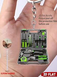 Móc khóa hộp dụng cụ 2D tỷ lệ 1/6 | Móc khóa acrylic với dây xích thép không gỉ 304, thiết kế đa năng, màu sắc tươi sáng, móc khóa hộp dụng cụ treo túi, móc khóa thời trang, móc khóa hộp dụng cụ sửa chữa, phụ kiện ba lô ngộ nghĩnh, thẻ hành lý, thẻ thú cưng, phụ kiện túi kẹo, móc khóa phong cách tiệc tùng cho ví, ba lô, chìa khóa xe hơi. - Nhiều màu - Xem 13