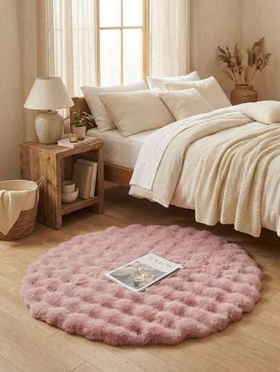 1 pieza Alfombra de piel de felpa suave y esponjosa, alfombra de área blanco y rosa, cómoda para dormitorio, sala de estar, estudio, oficina, entrada, alfombra de dormitorio esponjosa, lavable antideslizante, alfombra linda - Decoración de interiores para todo el año, adecuada para uso en interiores, alfombra de lujo minimalista para sala de estar, alfombra de dormitorio, alfombra de mesita de noche, alfombra de piel sintética, alfombra de baño, alfombra decorativa, alfombra de piel sintética rosa, felpudo, decoración de dormitorio, decoración del hogar, decoración de invierno, decoración del hogar, decoración de habitación