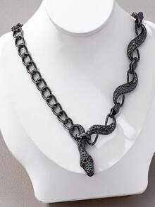 时尚暗黑朋克风黑色蛇链项链，女士款 - 項鍊 - 查看 3