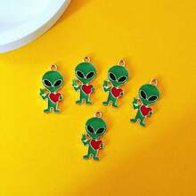 5/10 chiếc mặt dây chuyền hình trái tim đỏ bằng hợp kim dễ thương, hình người ngoài hành tinh hoạt hình và yêu tinh xanh, phụ kiện làm trang sức DIY. - Nhiều màu - Xem 8