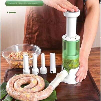 1 Stück manueller Wurstfüller, erhältlich in regulärer und 4-in-1 Ausführung, verstärktes Material, kann zum Befüllen von Wurstdärmen zum Herstellen von Würsten verwendet werden, geeignet für Heimküche, gewerbliche Gastronomie, Hotels und andere Szenarien