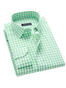 Rand paul Men's Casual Comfortable Checkered Shirt - 綠色 - 查看 3