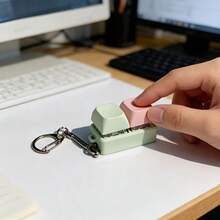 1pc Novelty Keycap Fidget Keychain - Mechanical Keyboard Style Clicker For Stress Relief, Unique Office Desk Toy & Gadget Gift - Multicolor - View 1