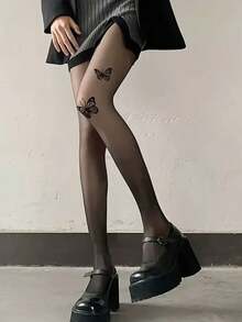 3 Pairs Thigh High Stockings With Bowknot, Fishnet, Lace Trim, Black Sheer Tights, Fashion Outfit For Daily Wear, Outing, Nightclub - Multicolor - View 6